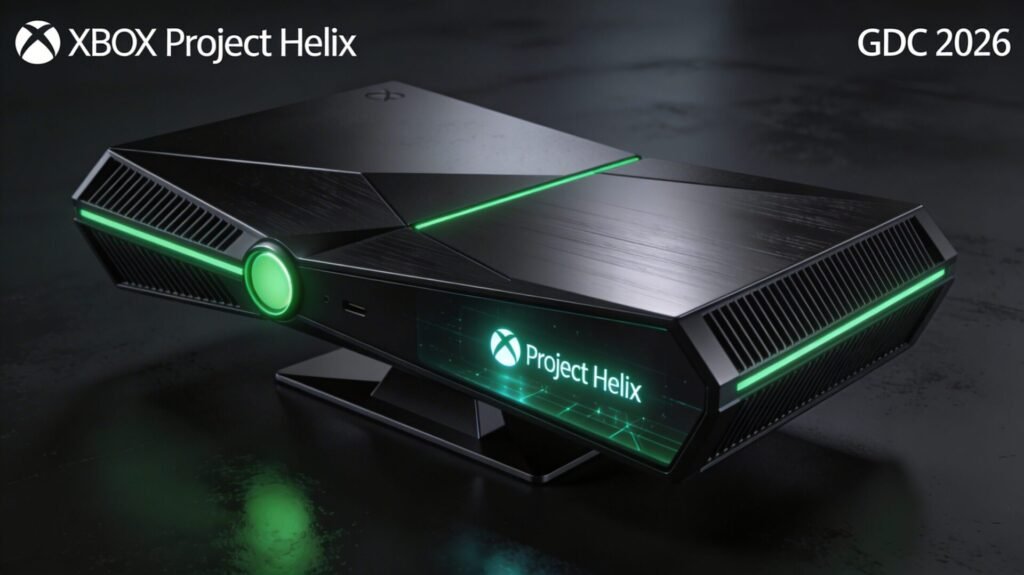 Official Project Helix next-gen Xbox console concept design shown at GDC 2026.