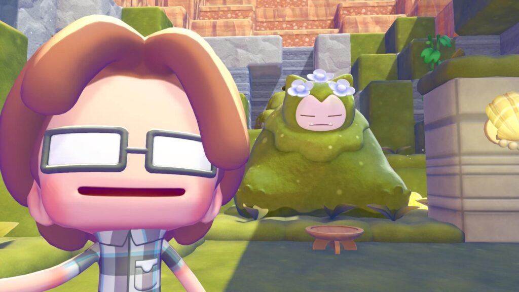 Selfie with mosslax from pokemon pokopia