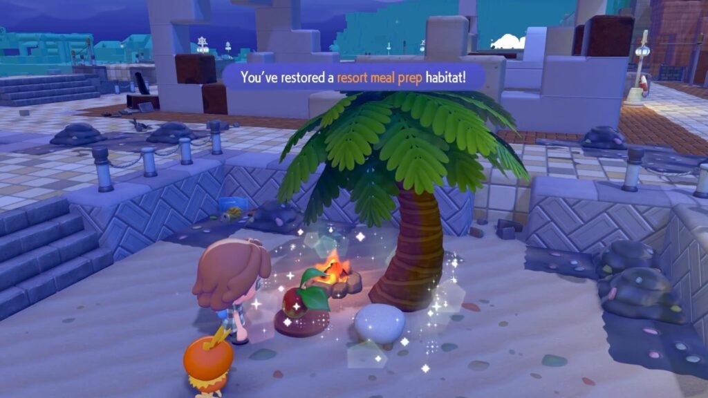 Resort Meal Prep in pokemon pokopia